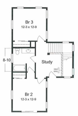 The second floor is comprised of two bedrooms, a large bathroom with tub shower combo and a great study or play area for the kids.